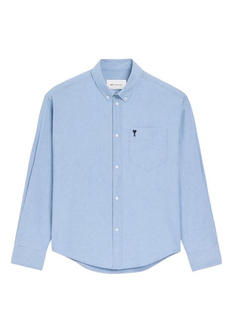 boxy adc shirt man light blue AMI PARIS | HSH822.CO0221484